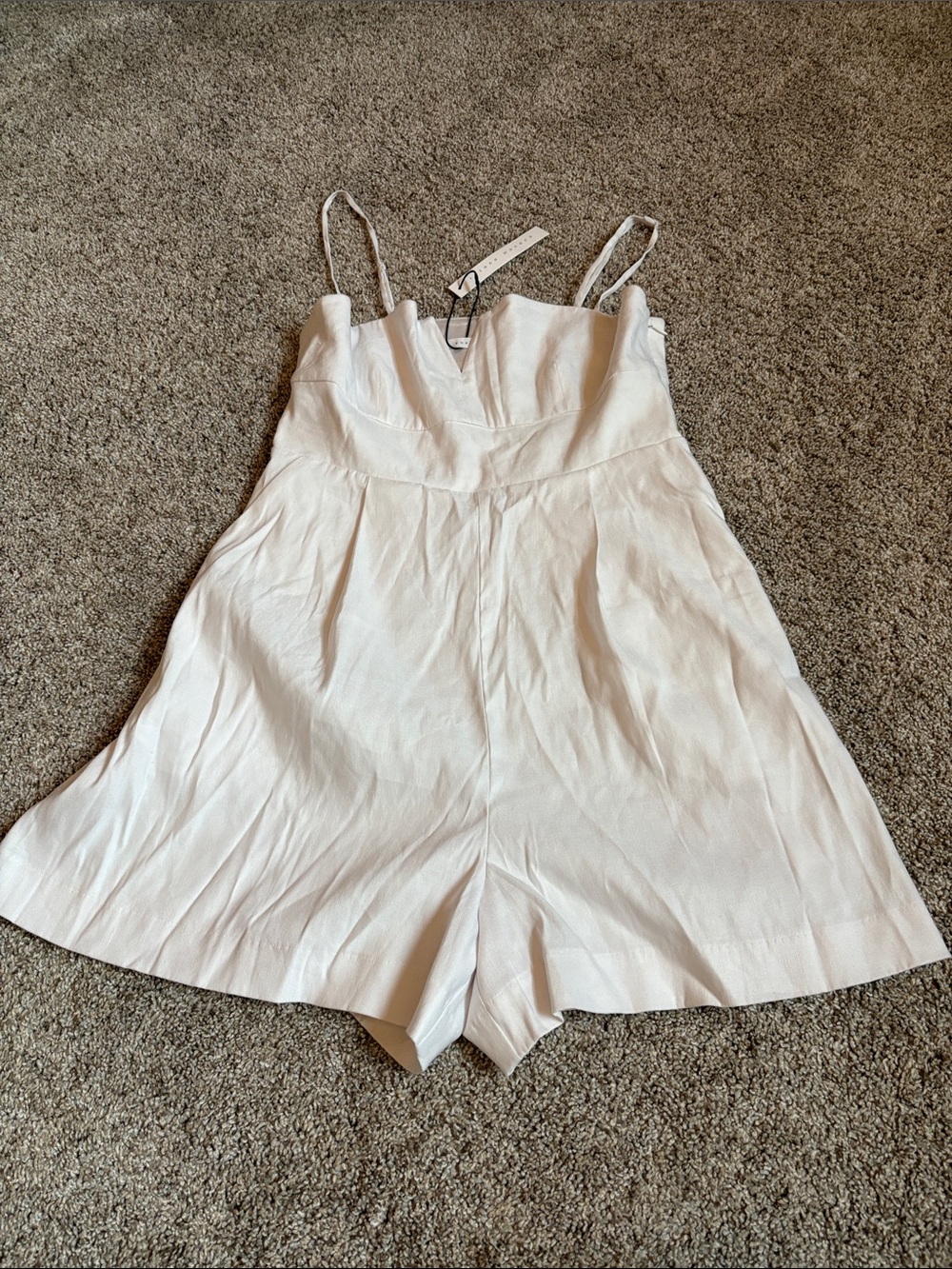 Susana Monaco Cream Spaghetti-Strap Romper
